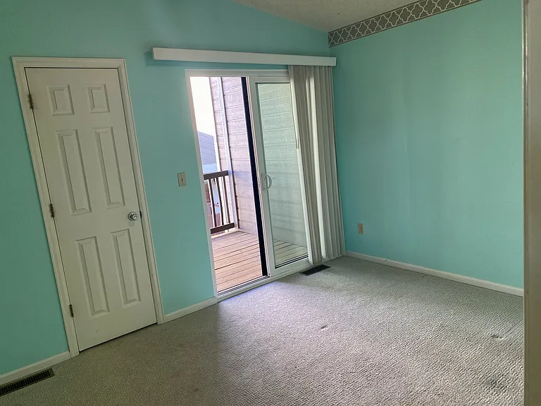 Second bedroom with large closet and private balcony.