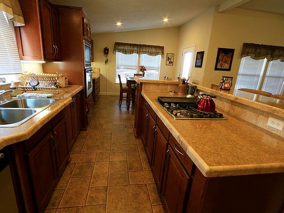 Large open kitchen with gas stovetop