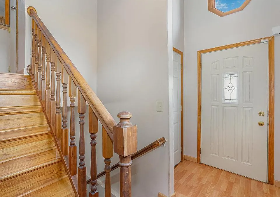 Front foyer with split level entry