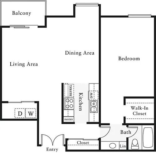 Floor plan 1 Bedroom L