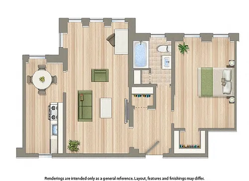 Floor plan 1 Bedroom E