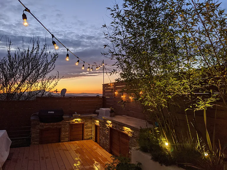 Landscape lighting at rear yard