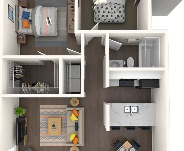 2 Bed, 1 Bath 2 Bed, 1 Bath