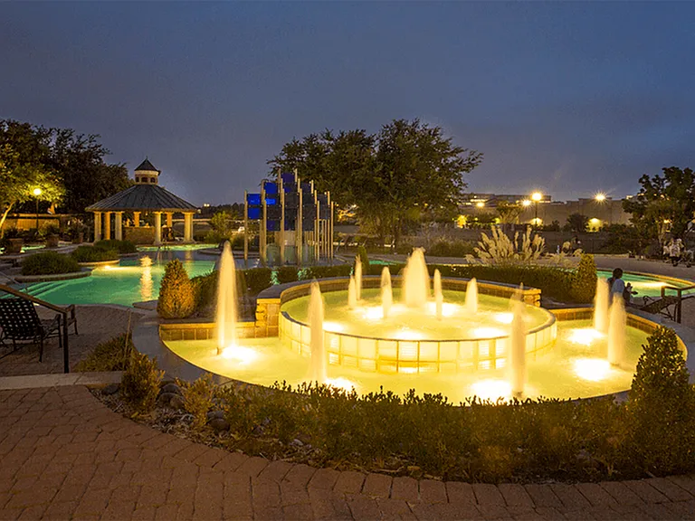 Take in the stunning nighttime view