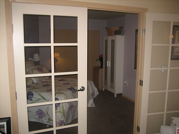 French doors into the bedroom
