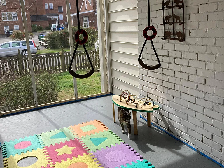 screened in porch.
