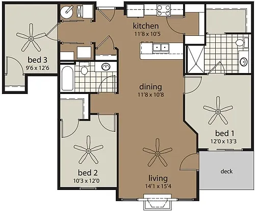 Floor plan 3F 1310 sf