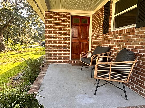 Side view of front porch