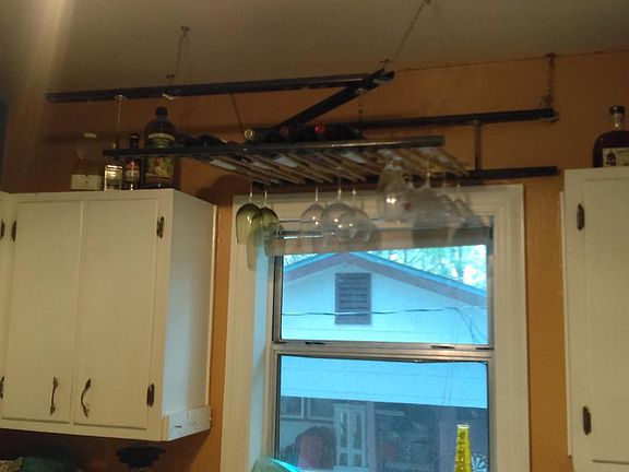 wine rack in kitchen