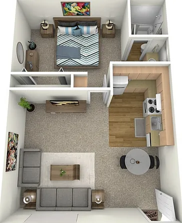 A1 Floorplan: 1 Bedroom, 1 Bathroom A1 Floorplan: 1 Bedroom, 1 Bathroom