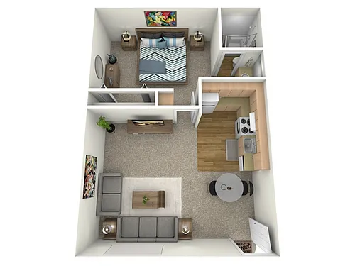 Floor plan 1 Bed, 1 Bath