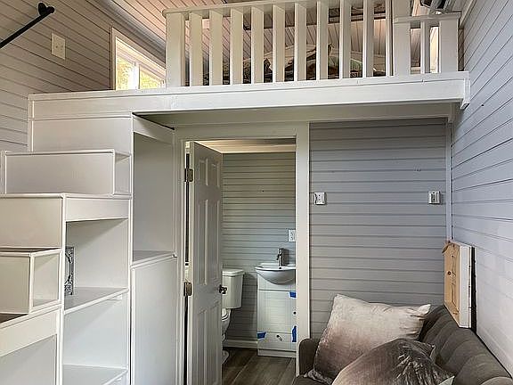 Living area with built ins