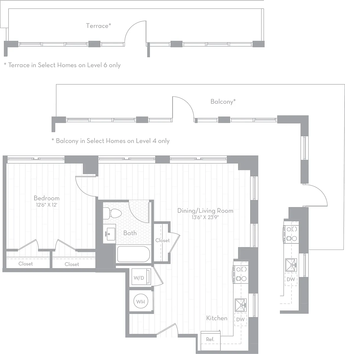 Floor plan 1 Bed/1 Bath-A16