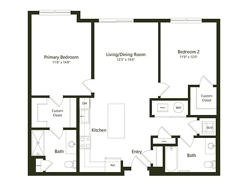 Floor plan B08 - 2X2