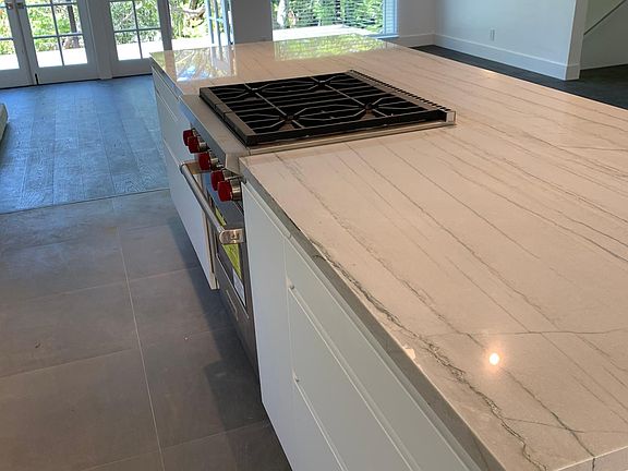 Open kitchen with Wolf range and Miele dishwasher