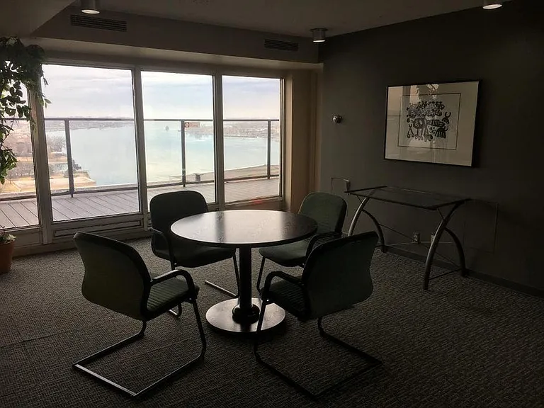 Indoor Rooftop Business Meeting Area with a view