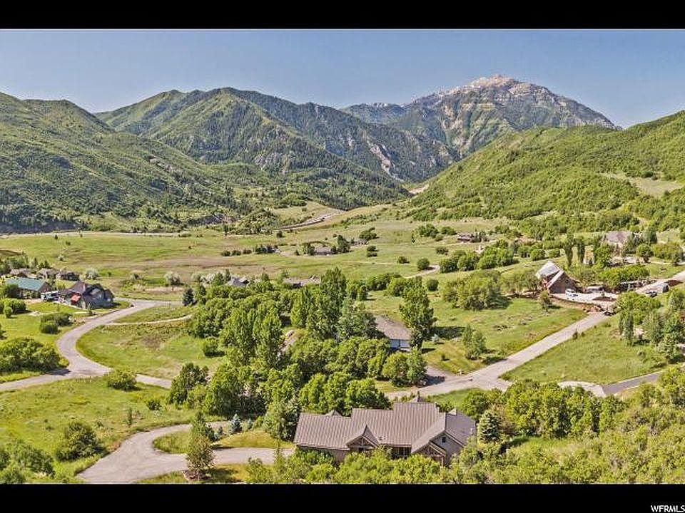 Drone view of the area - looking south over Provo Canyon. Home is in the trees at center left of image