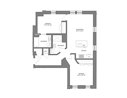 Floor plan 2 Bed 2 Bath Lopes
