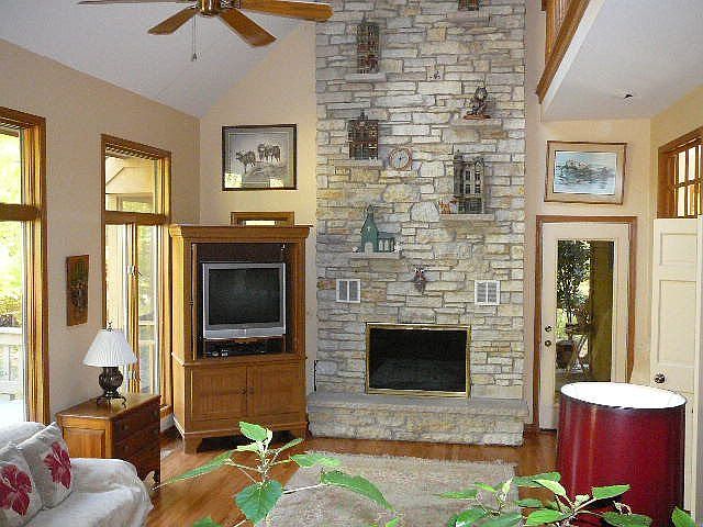 Great Rm w/ Stone Fireplace
