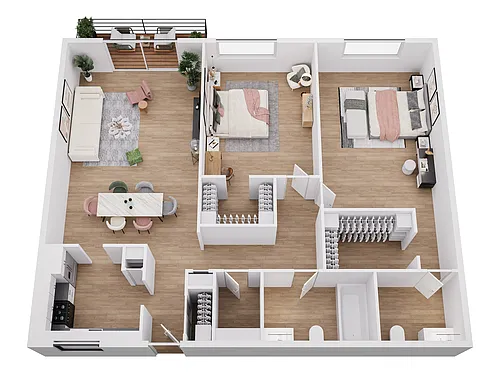 Floor plan Two Bedroom Two Bath