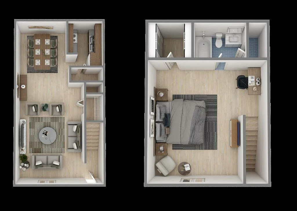 Floor plan 1 Bedroom, 1 Bathroom