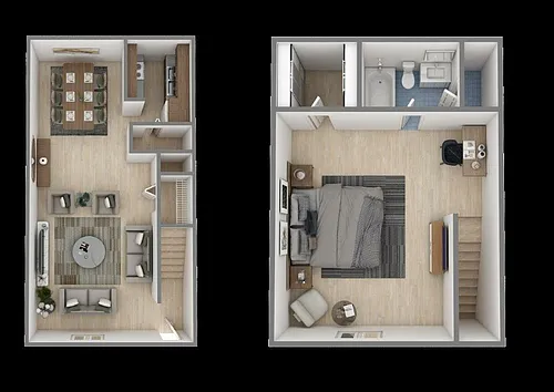 Floor plan 1 Bedroom, 1 Bathroom