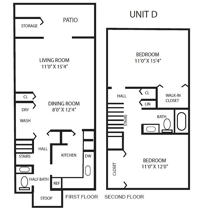 Floor plan Two Bedroom Garden