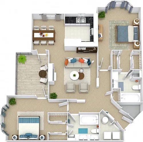 Floor plan 2x2 - B1P