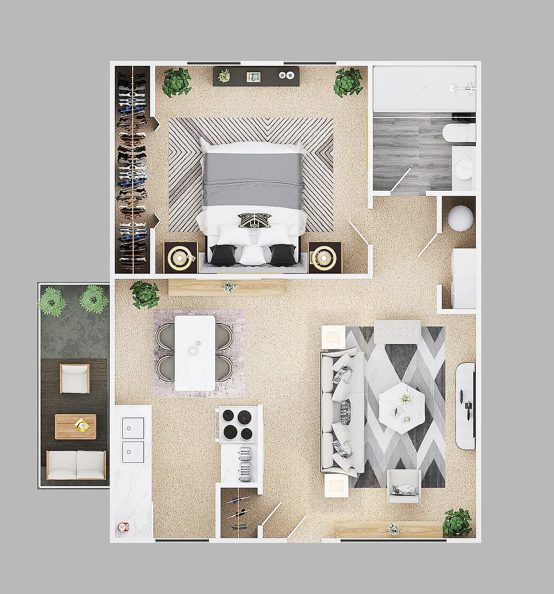 Floor plan One Bedroom One Bath