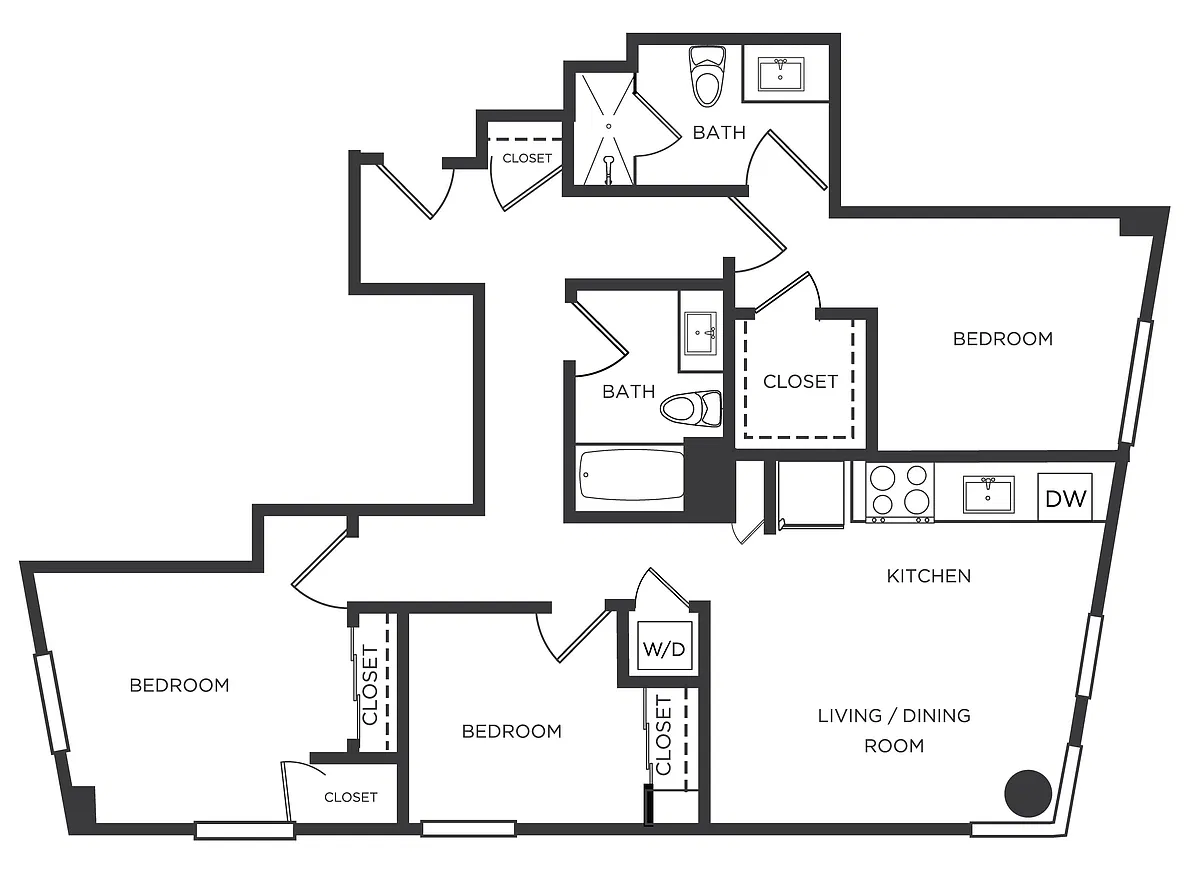 Floor plan 3 Bed/2 Bath-VV