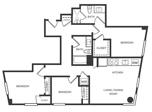 Floor plan 3 Bed/2 Bath-VV