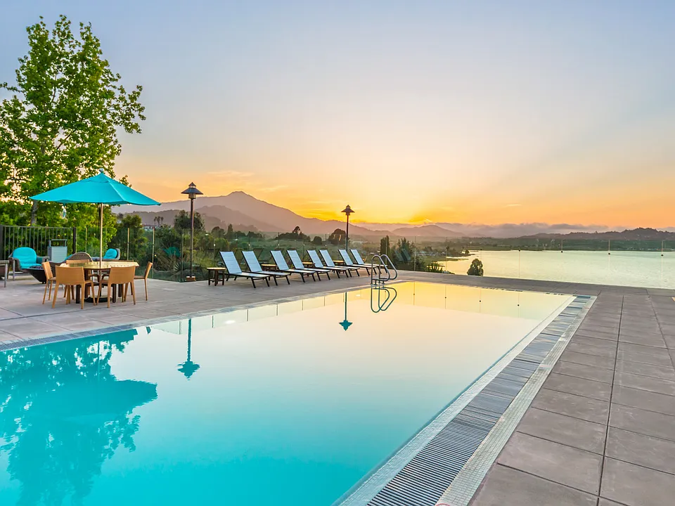 Relax poolside and let the day drift away.