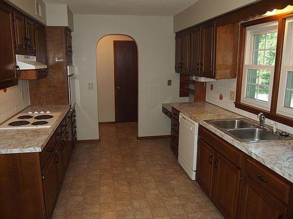 Kitchen with built in desk.