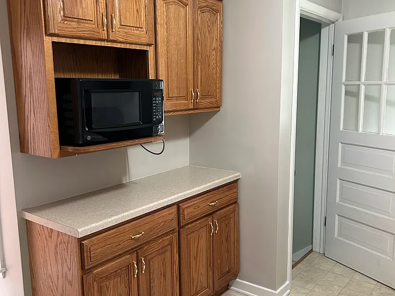 KITCHEN WORK AREA AND MICROWAVE NOOK