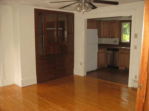 Dining room with original hutc