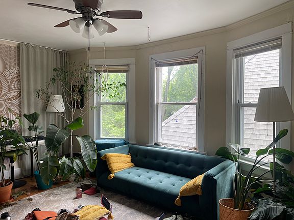 Living room view from front door to apartment.