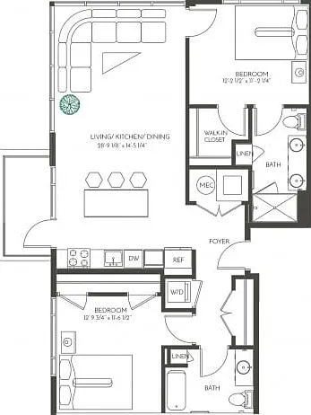 Two Bedroom 2A Two Bedroom 2A