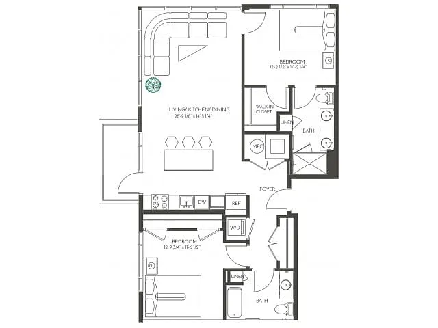 Floor plan Two Bedroom