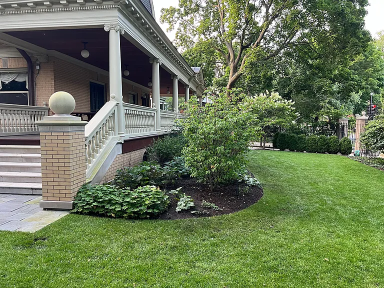 Front landscaping bed in front of porch facing East