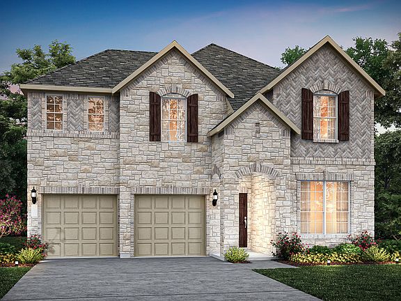 The San Marcos, a 2-story new construction home with shutters, shown with Home Exterior D