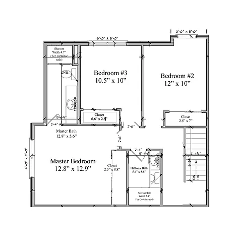 Floor plan 3 Bedroom Townhome