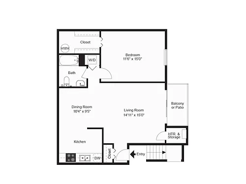 Floor plan One Bedroom