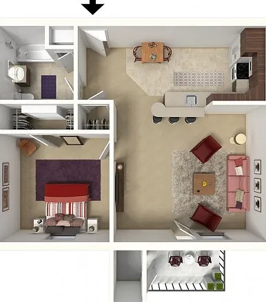 One Bedroom, One Bath One Bedroom, One Bath