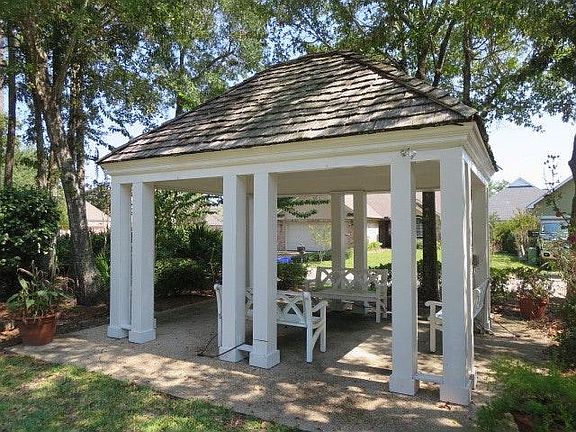 subdivision gazebo located across the street.