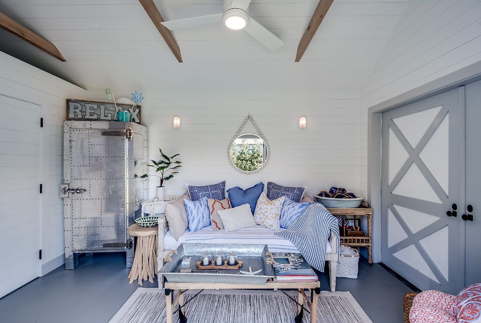  Pool house has half bath and outdoor shower