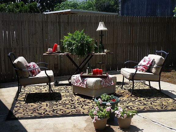 Large private back patio