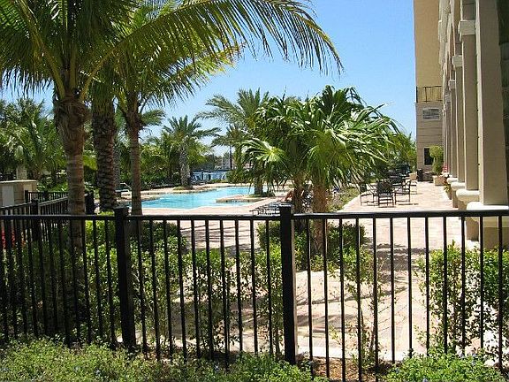 Steps from pool area