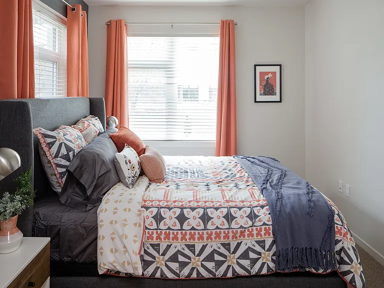 Grant Park village shot of bed and window views