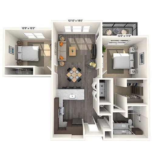 Floor plan B1 2x1 945 SF-FP