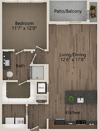 A3 1 Bedroom 1 Bathroom 752 sq ft A3 1 Bedroom 1 Bathroom 752 sq ft
